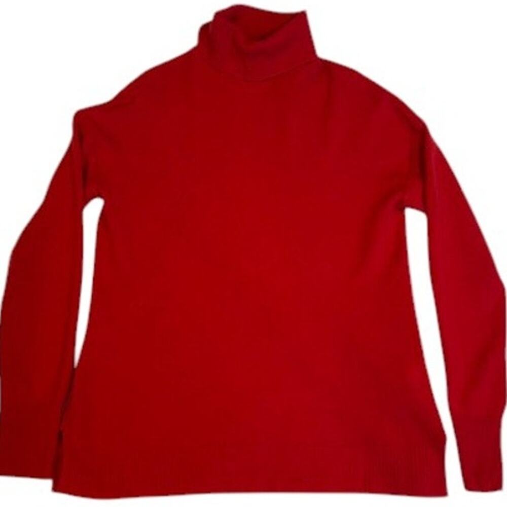 NORDSTROM Red 100% Cashmere Turtleneck Sweater Valentines Day Women's SMALL